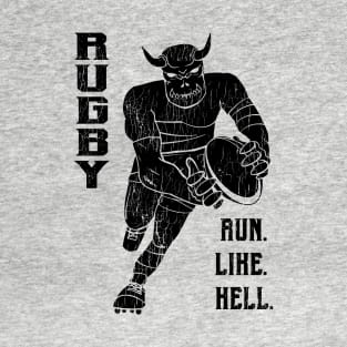 Rugby Run like Hell - Distressed T-Shirt